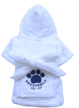 DoggyDolly BIG DOG BD030 Bademantel für große Hunde weiß