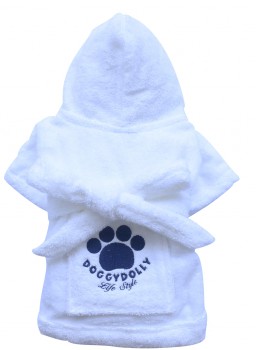 DoggyDolly BIG DOG BD030 Bademantel für große Hunde weiß - XL