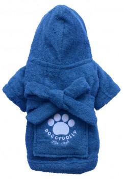 DoggyDolly BIG DOG BD050 Bademantel für große Hunde blau - XS