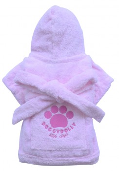 DoggyDolly BIG DOG BD051 Bademantel für große Hunde rosa - M