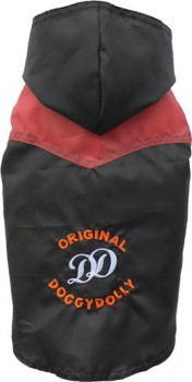 DoggyDolly DR047 Regenjacke für Hunde rot-schwarz