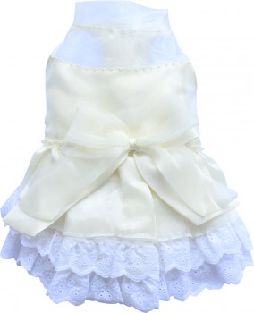 DoggyDolly F025 Brautkleid für Hunde creme - S