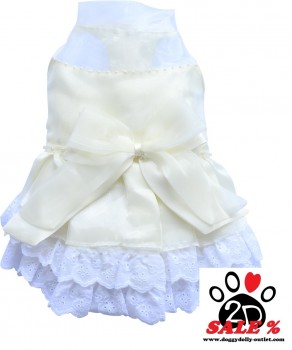 Vorführmodell - DoggyDolly MOPS&CO Hunde Brautkleid creme FP-F025 FP-M