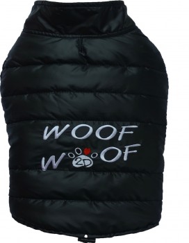 DoggyDolly MOPS&CO FP-W381 Wintermantel WOOFWOOF für kräftige Hunderassen schwarz FP-XL