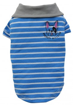 DoggyDolly T499 Polo Hundeshirt French Bulldog gestreift - M