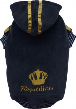 DoggyDolly W040 Nickipullover für Hunde ROYAL DIVAS schwarz - XS