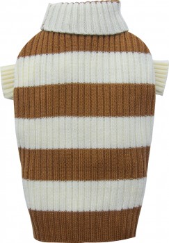 DoggyDolly W052 Strickpullover für Hunde braun-creme