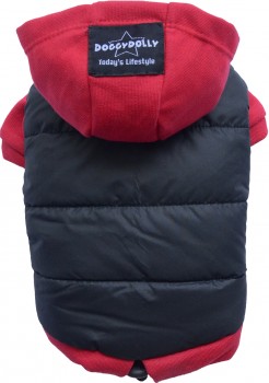 DoggyDolly W110 Parkapullover für Hunde schwarz-rot - XL