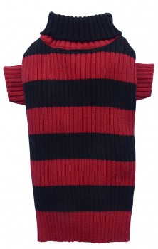 DoggyDolly W274 Strickpullover für Hunde schwarz-rot