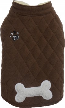 Doggydolly W349 Fleecemantel für Hunde braun -M- Brust 41-43 cm Rücken 28-30 cm