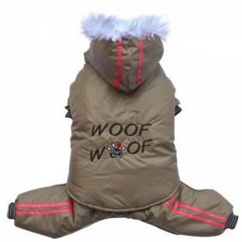 DoggyDolly W407 3-in-1 Schneeoverall für Hunde cappuccino -XXL- Brust 56-58 cm Rücken 36-38 cm