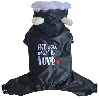 DoggyDolly W461 3-in-1 Schneeoverall für Hunde schwarz - L