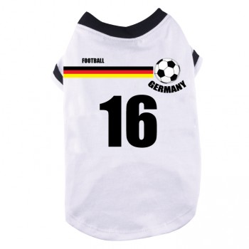 DoggyDolly WC017 Hundetrikot Fußball Nationalmannschaft weiß