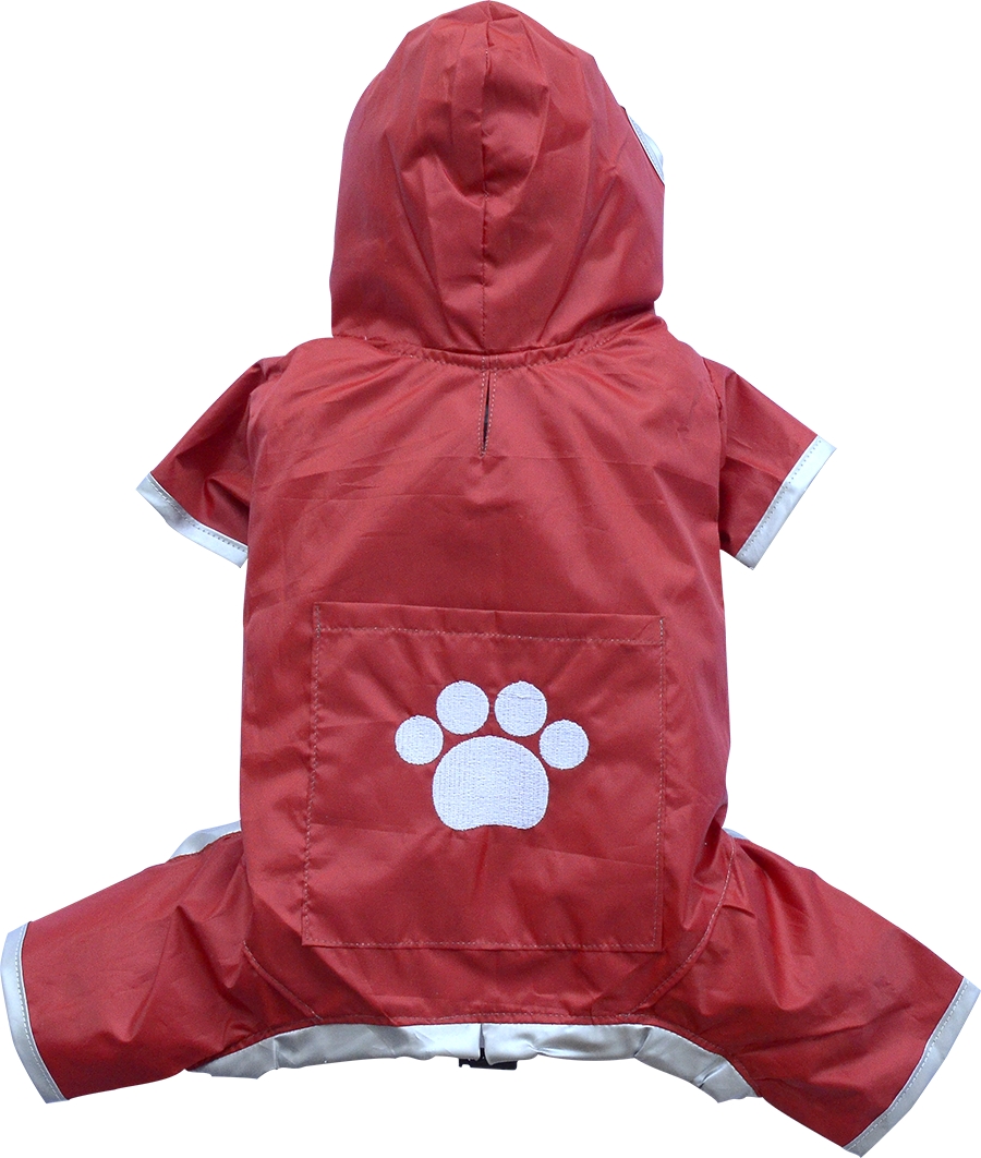 DoggyDolly MINIS&amp;TEACUP DR006 Regenoverall für XXS Hunderassen rot