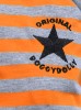 DoggyDolly C129 Hundekombi Jeans & T-Shirt orange gestreift - L