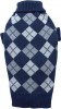 DoggyDolly W097 Strickpullover kariert blau -M- Brust 41-43 cm Rücken 28-30 cm