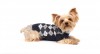 DoggyDolly W097 Strickpullover kariert blau -M- Brust 41-43 cm Rücken 28-30 cm