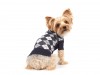 DoggyDolly W097 Strickpullover kariert blau -XXL- Brust 56-58 cm Rücken 36-38 cm