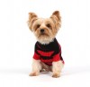 DoggyDolly W274 Strickpullover für Hunde schwarz-rot -XL- Brust 51-53 cm Rücken 33-35 cm