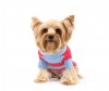 DoggyDolly W314 Strickpullover für Hunde pink-blau -XXL- Brust 56-58 cm Rücken 36-38 cm