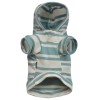 DoggyDolly W414 Kapuzen Pullover für Hunde hellblau gestreift