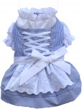 DoggyDolly DL004 Dirndl für Hunde blau-weiß