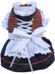 DoggyDolly DL005 Dirndl für Hunde rot-schwarz - XXS