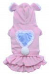 DoggyDolly DRF005 Joggingkleid für Hunde Bunny rosa - XS