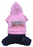 DoggyDolly DRF025 Outdoor Jogginganzug für Hunde pink-schwarz